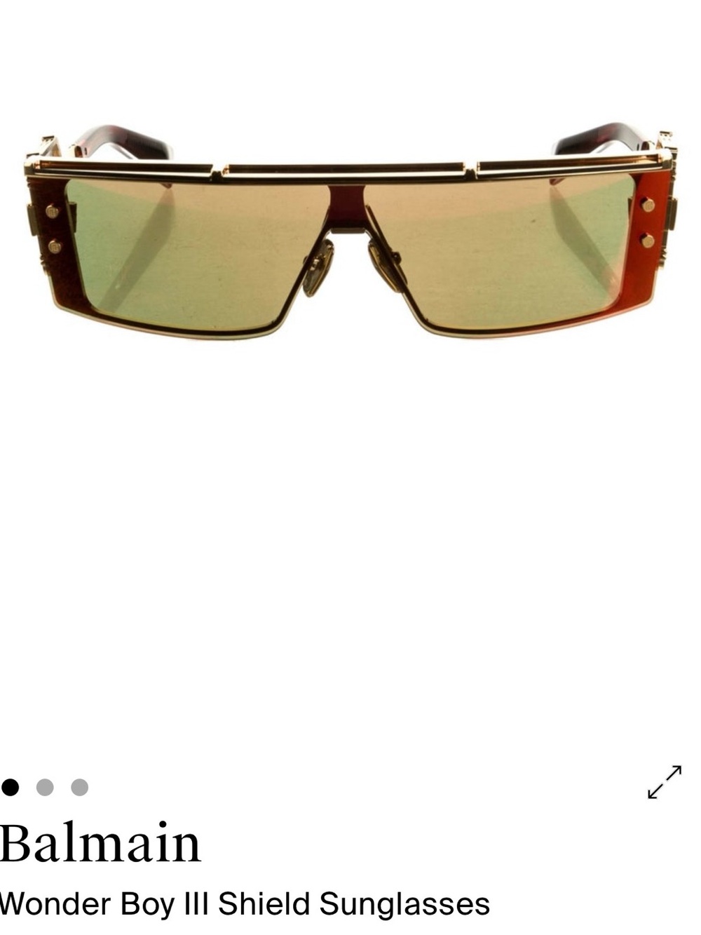 Balmain Gold Frame Sunglasses with Brown Gradient Lens 
NEVER WORN!